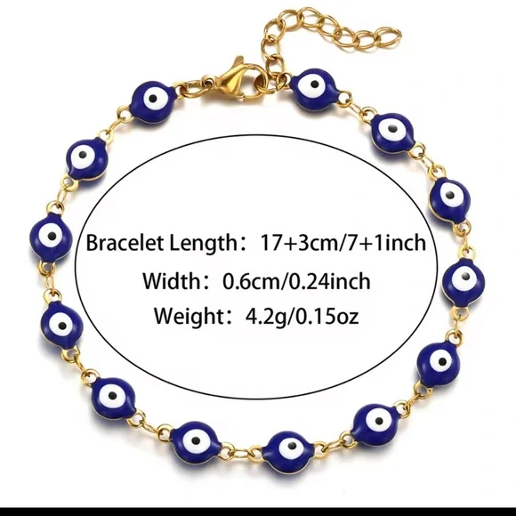 Turkish blue eye chain bracelet new - Picture 1 of 1